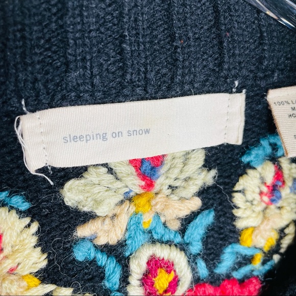 Anthropologie Sleeping on Snow lambs Wool Zip Cardigan - Picture 5 of 10